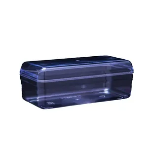 Caja rectangular de plástico transparente para tartas pequeñas y envases de repostería