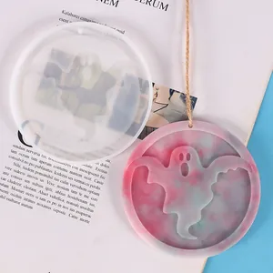 Premium Halloween ghost silicone mold for DIY resin crafts and hanging ornaments decoration
