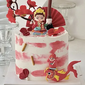 Decoración de pastel de erudito chino y carpa de la suerte para fiestas de graduación
