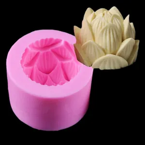 Detaillierte Lotus-Silikonform für DIY-Seife, Gips-Aromatherapie und Harz-Basteln.