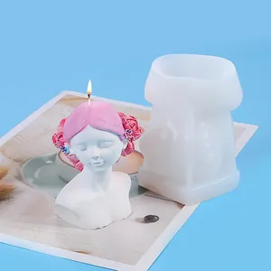 Professional silicone mold for rose girl DIY aromatherapy candle and plaster figurine