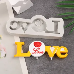 Λεπτομερής άποψη καλουπιού σιλικόνης LOVE για διακόσμηση τούρτας Αγίου Βαλεντίνου