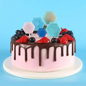 Moule en silicone hexagonal DIY pour créer des décors de gâteau en chocolat