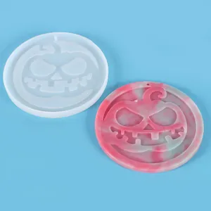 Halloween pumpkin face silicone mold for DIY resin ornaments and plaster crafts