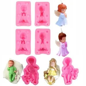 3D Angel Baby Silicone Mold Flexible DIY Craft Tool For Candle Soap Epoxy Resin Making Chocolate Baking Cake Decoration