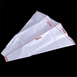 Especificaciones de tamaño detalladas para manga pastelera reutilizable blanca, de 30 cm