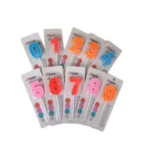 Colorful numeric birthday candles set 0-9 for party cake decorations