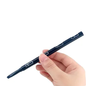 Detailed close-up of a versatile black 4-in-1 multi-functional eye makeup brush tool