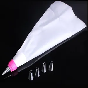 Kit de manga pastelera reutilizable con adaptador y 5 boquillas de acero para decorar tartas