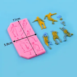 Stampo in silicone calciatore per decorazione dettagliata di torte in fondente
