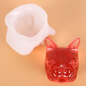 3D French Bulldog head silicone mold for DIY resin ornaments and aromatherapy crafts