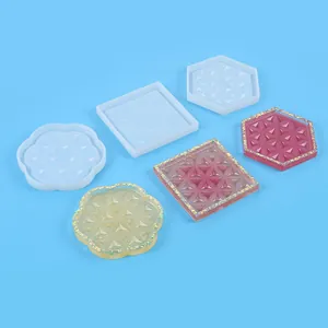 Moldes de silicona DIY para posavasos y bases de macetas con patrones