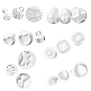 Fondant Torte Werkzeuge Kunststoff Schneeflocke Schmetterling Stern Herz Quadrat Lilie Blume Form Plätzchen Ausstecher Backformen Für Dessert