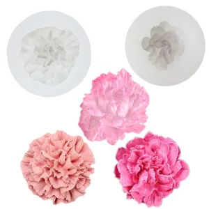 Carnation Silicone Mold For DIY Handmade Soap Aromatherapy Plaster Cake Decoration 3D Flower Shaped Baking Accessory Professional Quality Flexible Mold