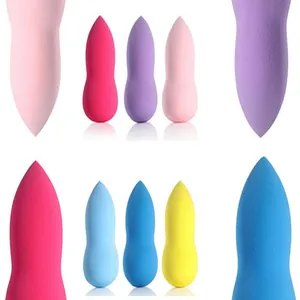 Multi-colored gourd and tear-drop shaped makeup sponges for flawless liquid foundation