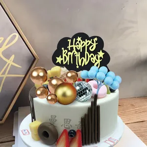 Bolas de Navidad de Plástico Iridiscente para Decoración de Pasteles Suministros para Fiestas de Cumpleaños Adornos Decorativos Mate Espejo