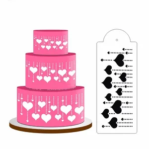 Stencil per torte con motivo a cuore per decorazione fai-da-te