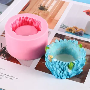 Moule en silicone pour pot de fleurs grotte de cristal pour bougies DIY