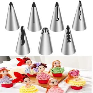 Stainless Steel Korean Style Icing Nozzles Skirt Edging Seamless Cake Decorating Tips Baking Tools Set For Skirt Cake