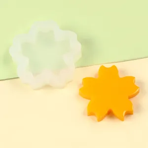 Detail view of flower-shaped silicone mold used for baking and resin craft projects