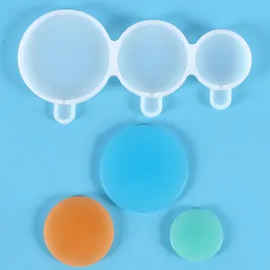 Moule en silicone à trois tailles rondes pour sucettes, chocolat et bricolage DIY