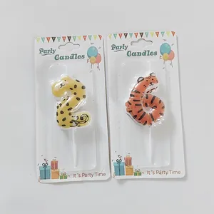 Creative cartoon animal number candles 2 and 6 for children birthday party decorations
