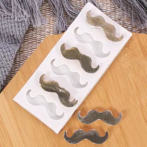 Moule en Silicone Moustache Forme de Barbe Fondant Chocolat Bac à Glaçons Outil de Cuisson DIY Pour Décoration de Gâteau Fête