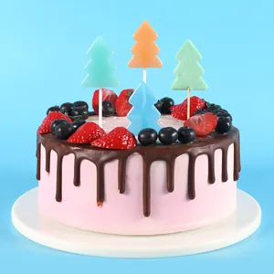 DIY Christmas tree silicone mold for chocolate lollipops and colorful cake toppers.