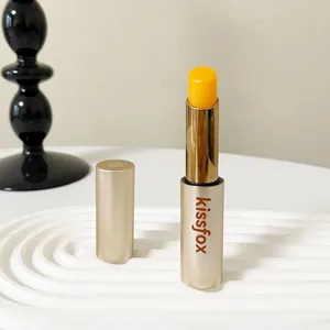 Kiss Fox Rouge à Lèvres Changement de Température à la Gelée Royale Baume à Lèvres Hydratant Imperméable Longue Durée Avec Flocons d'Or Brillant à Lèvres Changeant de Ton Chaud Pour Beauté Femme
