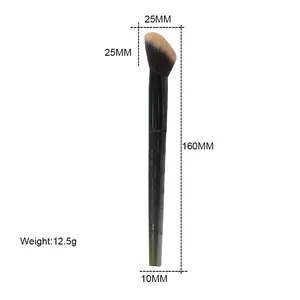 Pennello per fard angolato M65 professionale con setole in fibra morbida, lunghezza 160mm