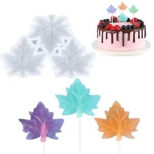 Maple leaf silicone lollipop mold for DIY chocolate cake toppers, resin crafts and treats.