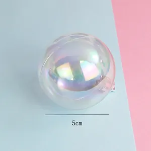 Bola de Navidad transparente iridiscente de 5 cm para decoración de fiestas y tartas