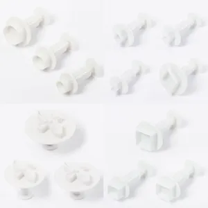 Σετ Καλούπια Αρτοποιίας DIY Πλαστικοί Κόφτες Εμβόλου Λευκό Φοντάν Διακόσμηση Τούρτας Κόφτες Μπισκότων για Ζαχαροπλαστική