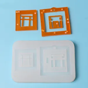 Καλούπι σιλικόνης για DIY μενταγιόν ρητίνης με σχέδιο πύλης Torii και αστεράκια