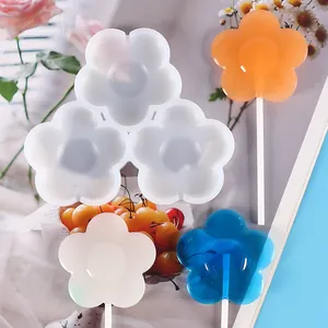 Detailed view of flower-shaped silicone mold for DIY lollipops and chocolate creations