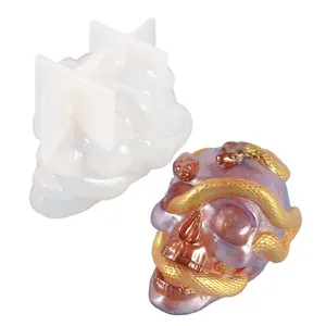 Schädel und Schlange Silikonform Set für DIY Gothic Tischdeko Ornamente und Handwerk