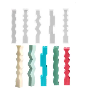 Ensemble de moules en silicone pour bougies longues géométriques et bougies parfumées