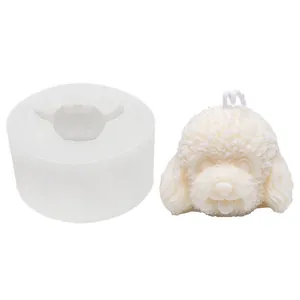 Teddy dog head silicone mold for aromatherapy candles and plaster crafts