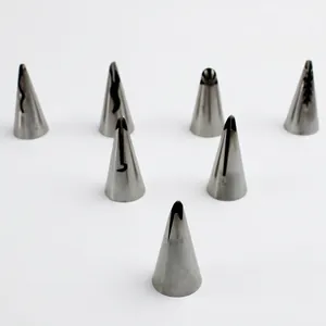 Set of 7 professional stainless steel piping tips with various decorative nozzle shapes