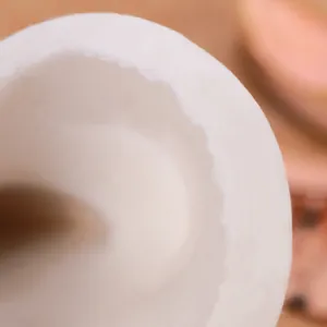 Close-up detail of white silicone mold for unicorn horn fondant and epoxy resin crafts