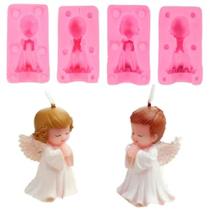 3D angel silicone candle mold set for DIY soap resin and baking crafts