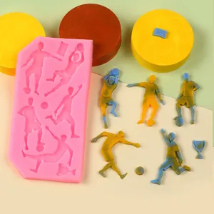 Stampo in silicone per decorazioni di torte in fondente e cioccolato calciatori.