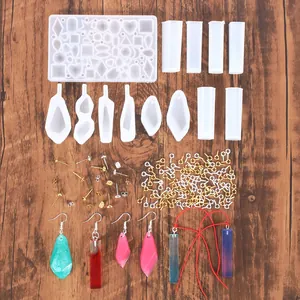 Kit complet de 118 moules en résine époxy DIY avec accessoires pour boucles d'oreilles