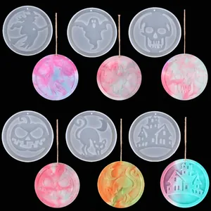 Halloween Series Silicone Mold Ghost Witch Pumpkin Bat Skull Haunted House DIY Resin Casting Molds For Jewelry Aromatherapy Plaster Pendant Car Decoration