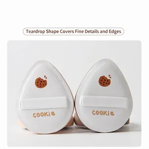 Zachte druppelvormige marshmallow luchtkussen make-up donsjes met koekjesontwerp, set van 2