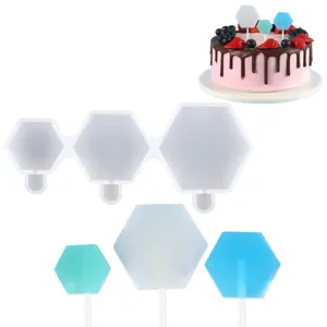 Moule en silicone hexagonal pour sucettes, chocolats et décorations de gâteaux fait maison