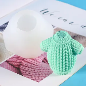 Gedetailleerd overzicht van de trui-siliconenvorm met realistische gebreide textuur voor DIY