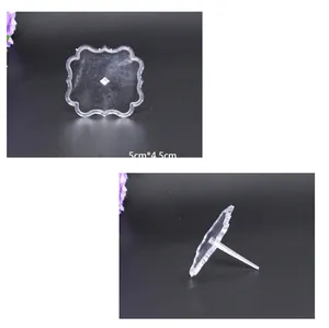 Detail view showing transparent plastic figure base with precise 5cm x 4.5cm dimensions