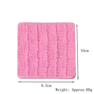 Pink knitting pattern silicone fondant mold for cake decorating and DIY baking lace mat