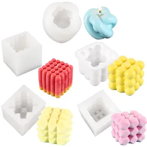 Cube Shaped Silicone Fondant Mold DIY Baking Cake Mold For Chocolate Mousse Jelly Candle Soap Making Tool Home Kitchen Accessories